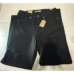 Levi's Women's 12 M W31*L30 Classic Straight Mid Rise Jeans Short Black NWT